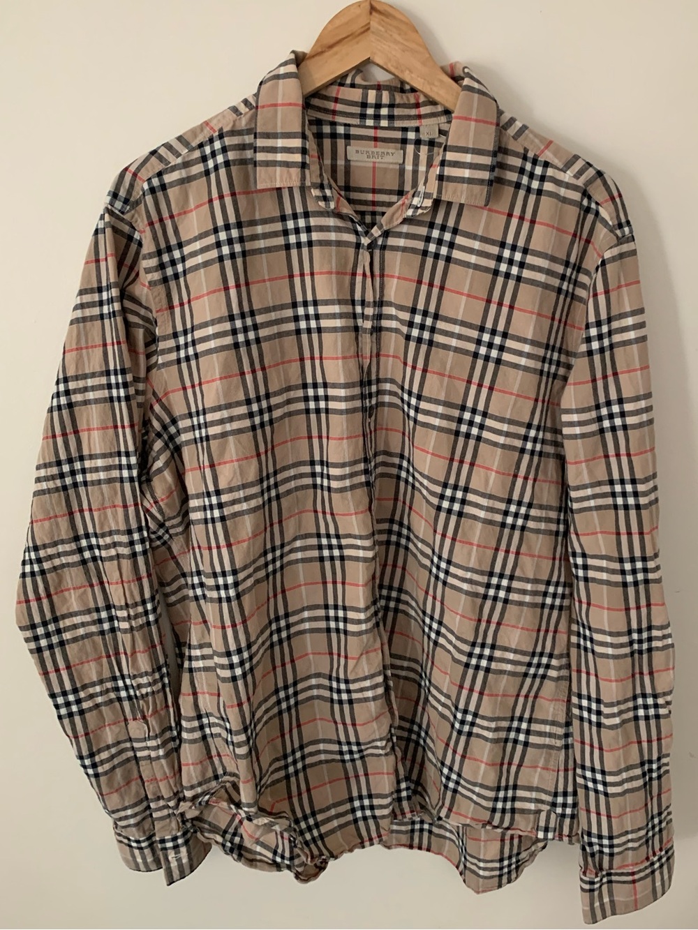 Burberry Brit Classic Tan Novacheck Button Up Shirt